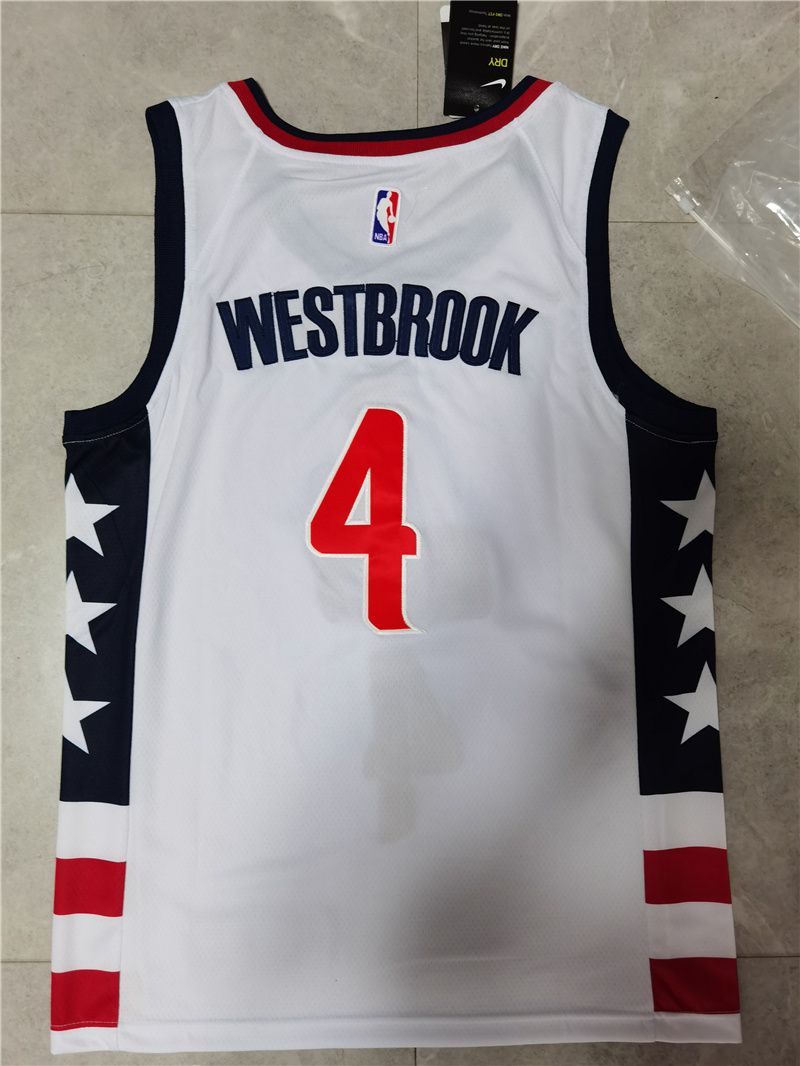 Cheap Men Washington Wizards 4 Westbrook White Game 2021 Nike NBA Jersey